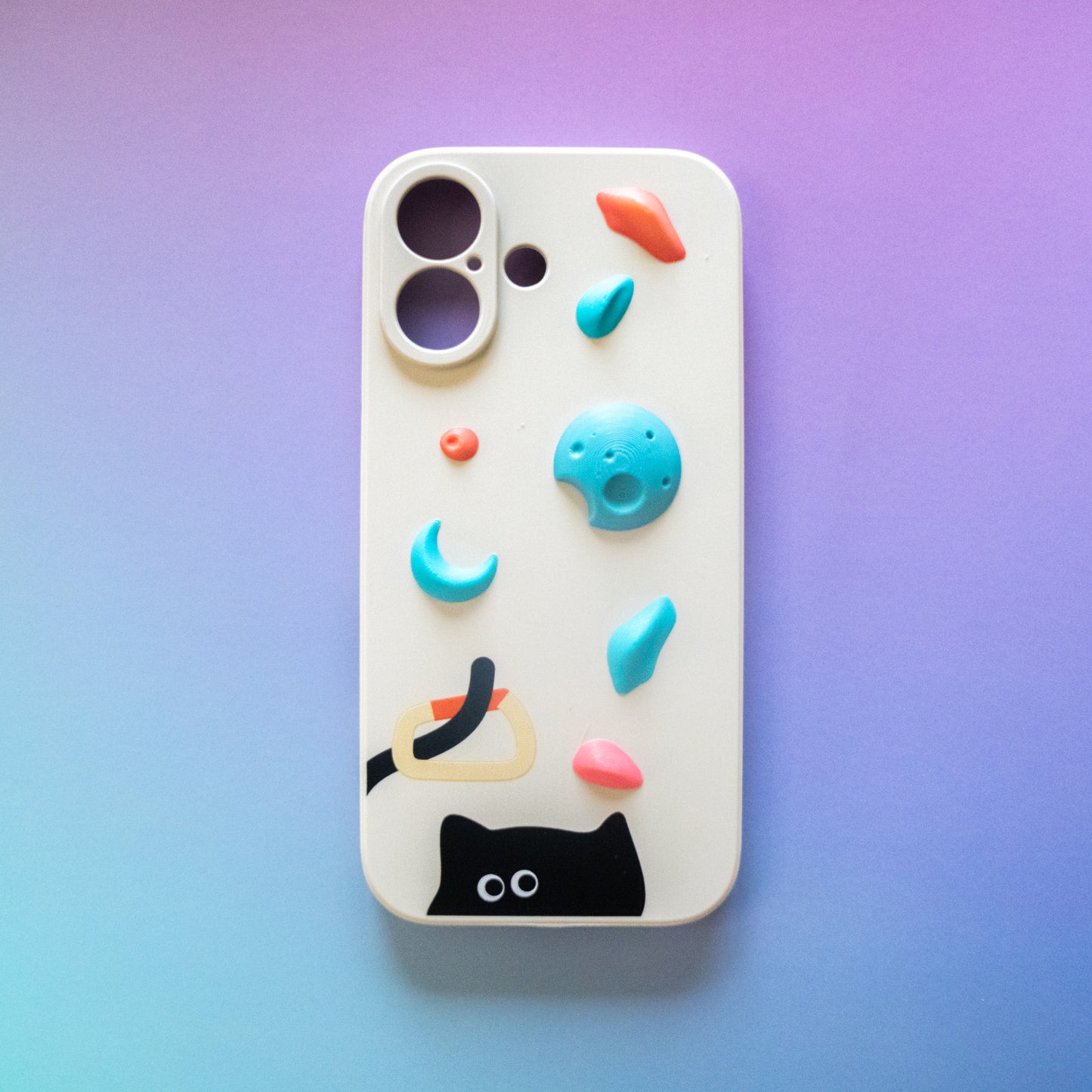 Carabiner Cat Climbing Holds iPhone Case | Non Vertical Lab