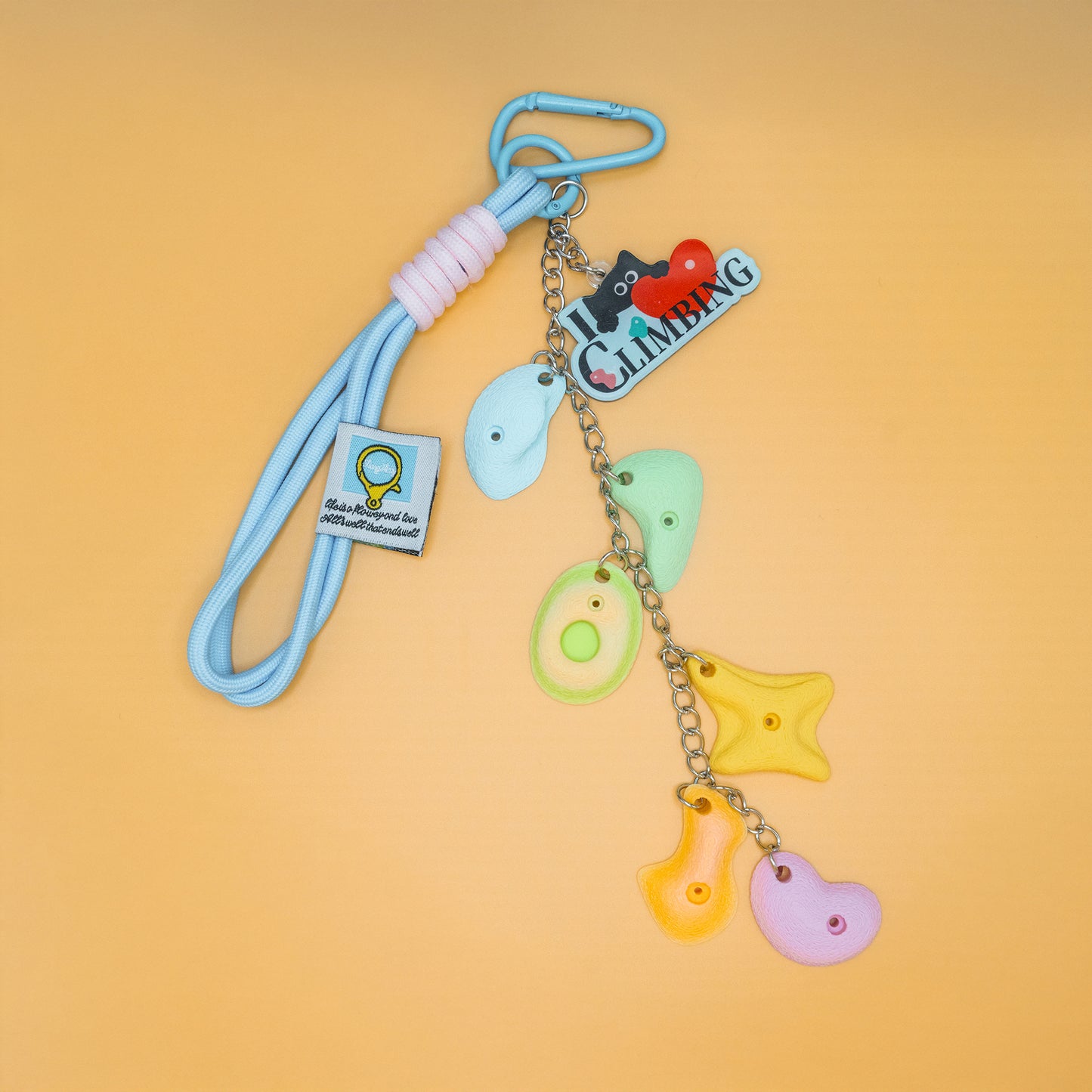 I Love Climbing Mini Holds Bag Charm | Non-Vertical Lab