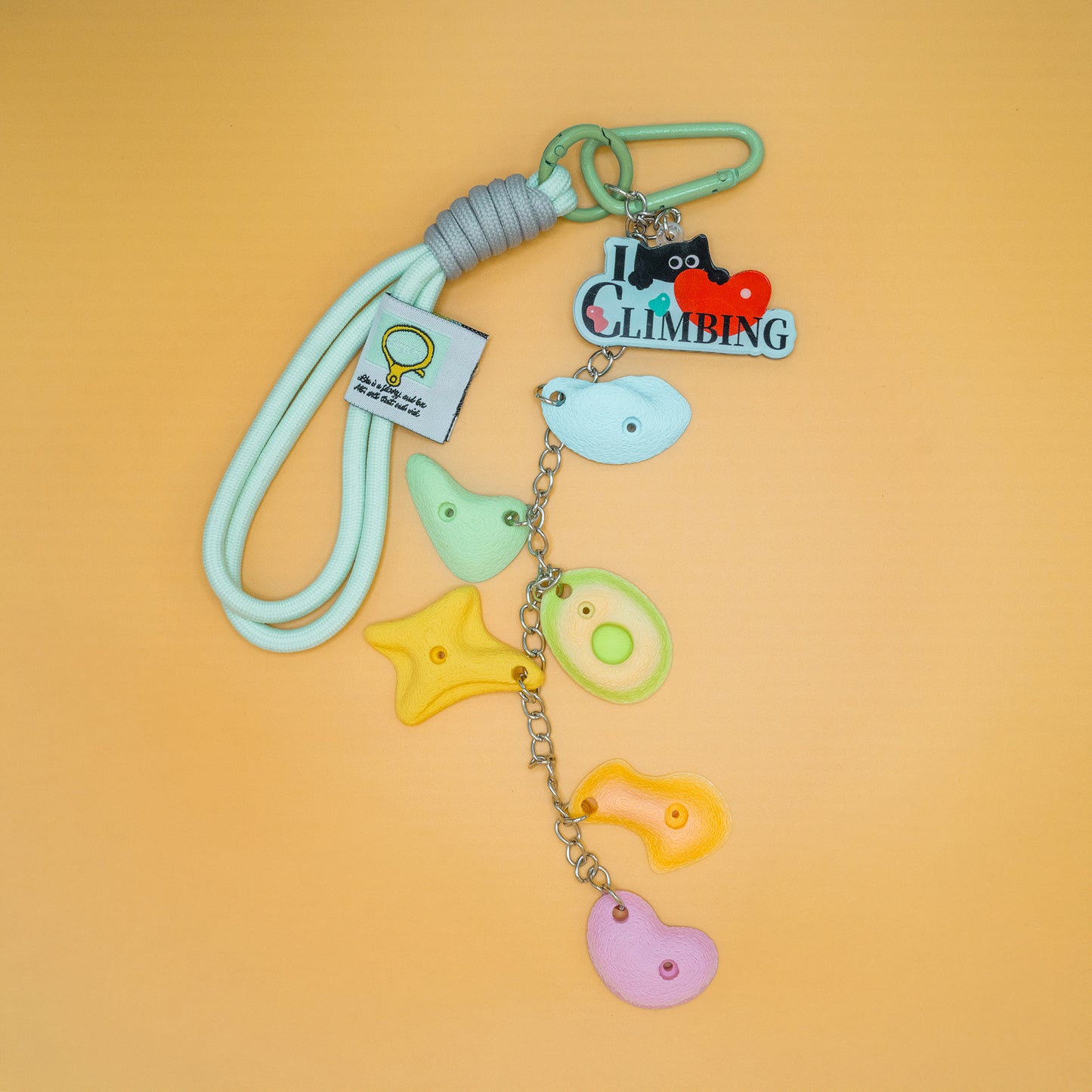 I Love Climbing Mini Holds Bag Charm | Non-Vertical Lab