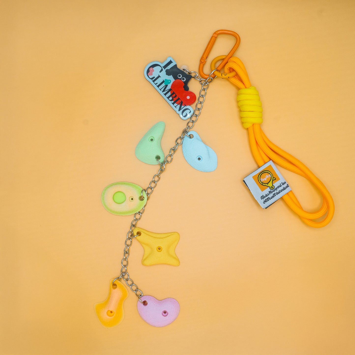 I Love Climbing Mini Holds Bag Charm | Non-Vertical Lab