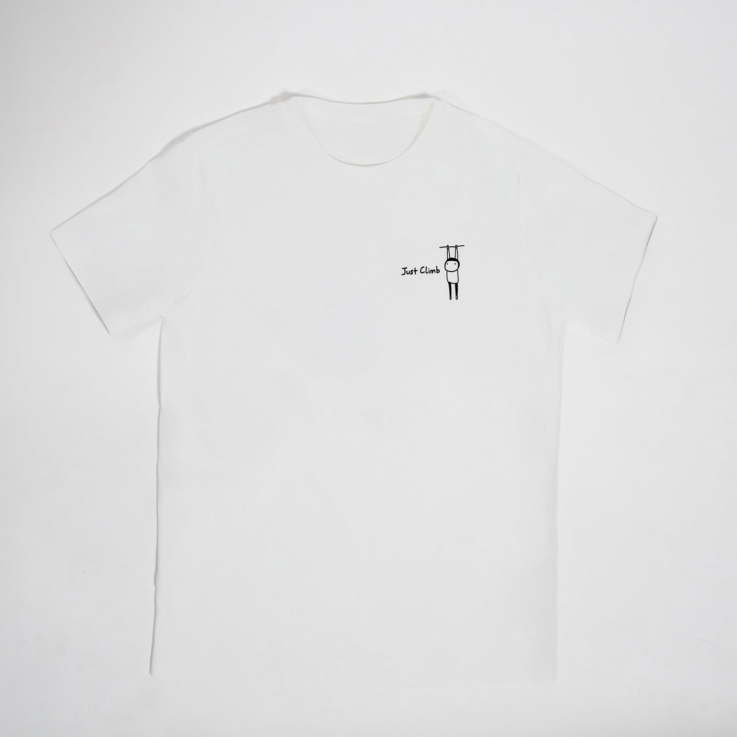 Black cat on a slab with the words “Just Stand Up” – perfect gift for climbers who’d rather smear than dyno.