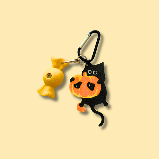 Pumpkin Cat Keychain Halloween Edition | Non Vertical Lab