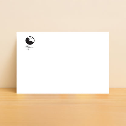 Black Cat drifting across a cosmic climbing wall made of glowing planets – a magical thank you card for dreamers, climbers, and cat lovers.