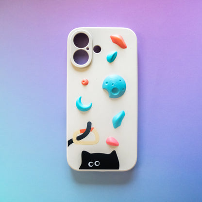 Carabiner Cat Climbing Holds iPhone Case | Non Vertical Lab