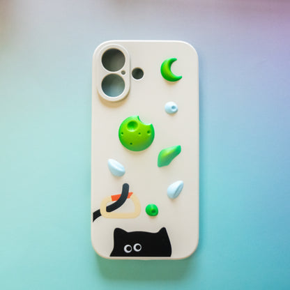 Carabiner Cat Climbing Holds iPhone Case | Non Vertical Lab