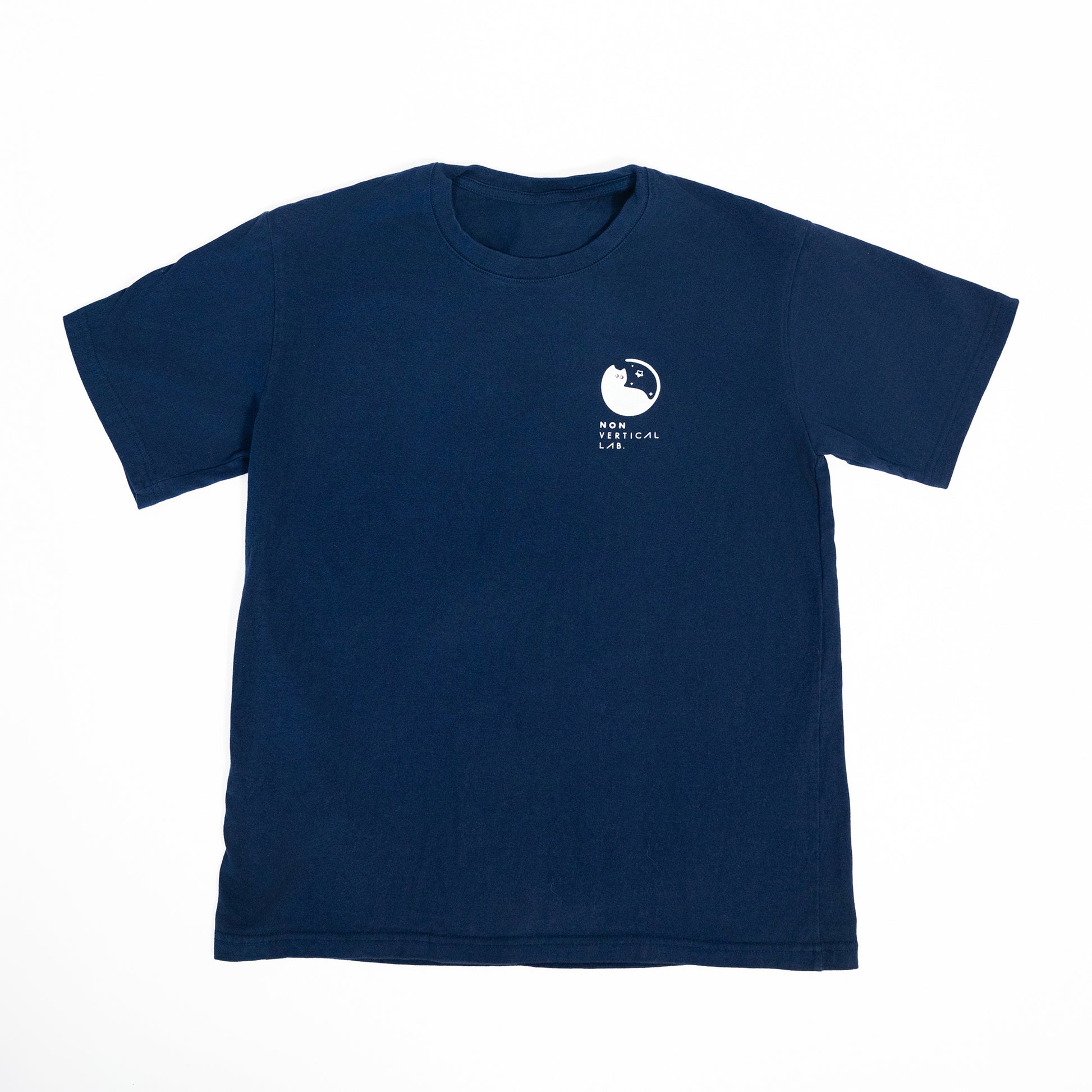 Cosmic Leap Cat T-Shirt featuring a black cat mid-leap across space – a climbing-inspired gift for dyno lovers and rock climbers.