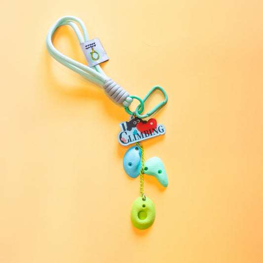 I Love Climbing Mini Holds Bag Charm | Non Vertical Lab