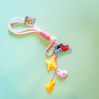 I Love Climbing Mini Holds Bag Charm | Non Vertical Lab