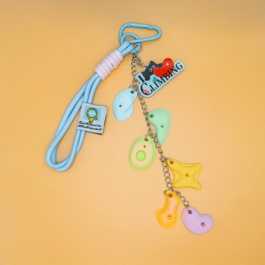 I Love Climbing Mini Holds Bag Charm | Non-Vertical Lab