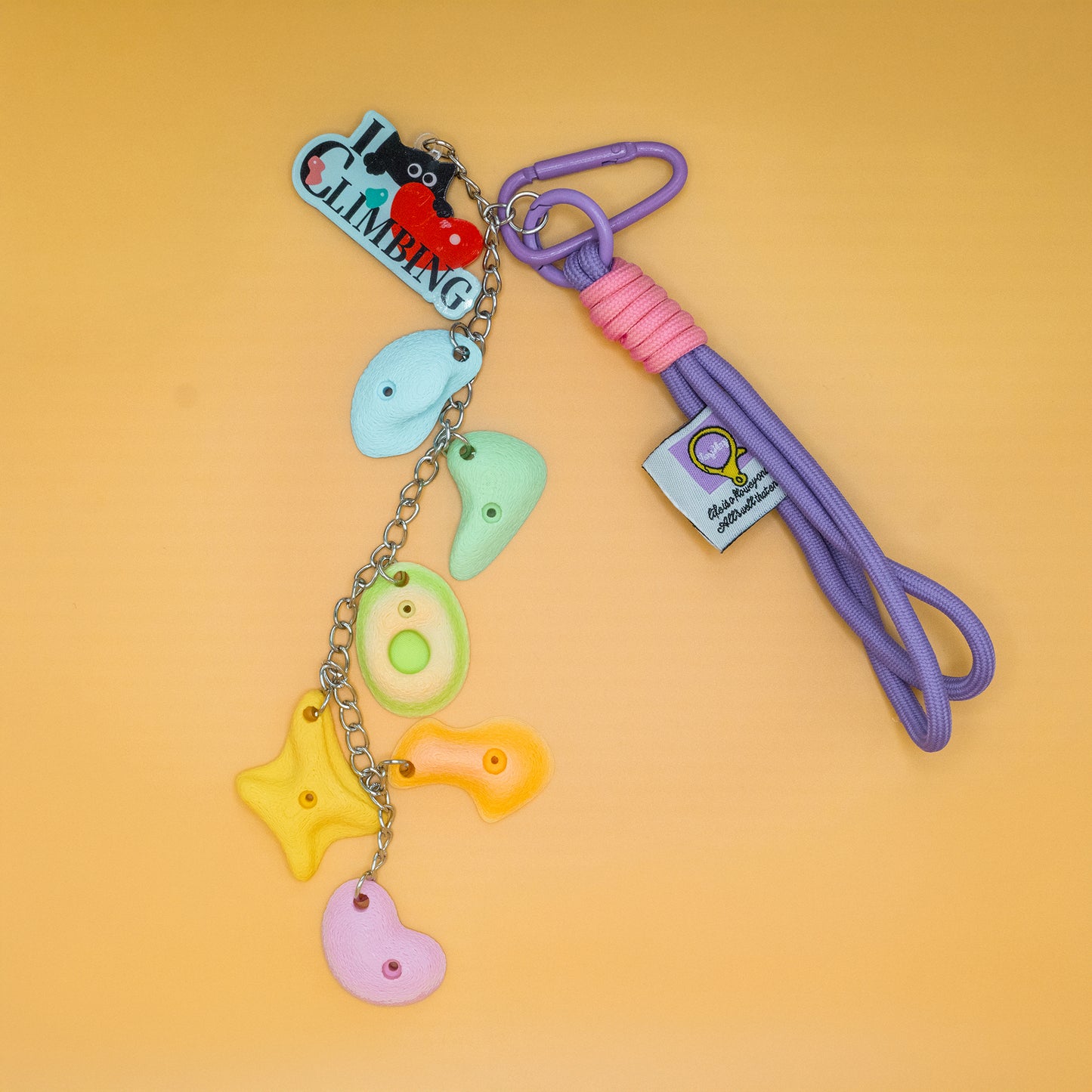 I Love Climbing Mini Holds Bag Charm | Non-Vertical Lab