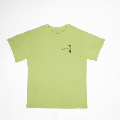 “Just Climb” graphic T-shirt featuring a cute cat and climbing elements – a fun and bold gift for rock climbers.