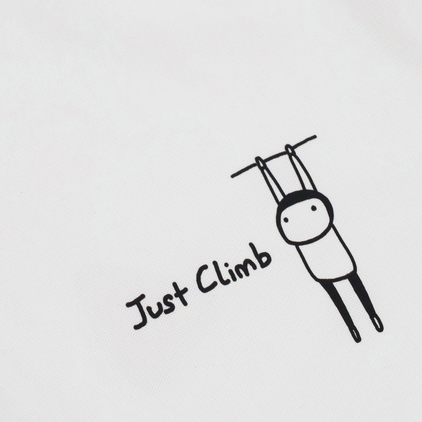 Black cat on a slab with the words “Just Stand Up” – perfect gift for climbers who’d rather smear than dyno.