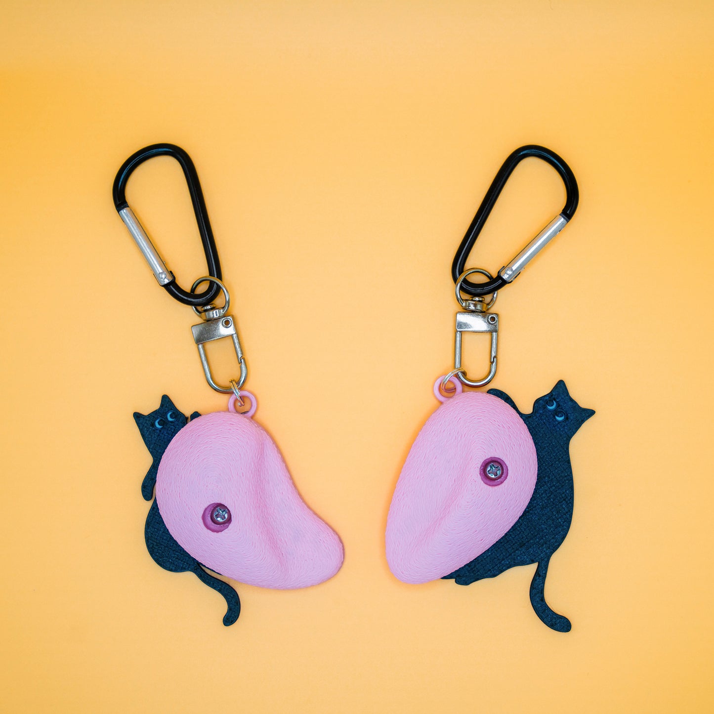 Purrfect Match Heart Cat Keychain | Non-Vertical Lab