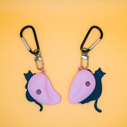 Purrfect Match Heart Cat Keychain | Non-Vertical Lab