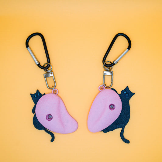 Purrfect Match Heart Cat Keychain | Non-Vertical Lab