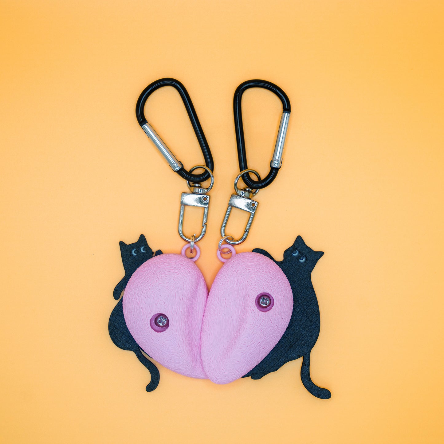 Purrfect Match Heart Cat Keychain | Non-Vertical Lab
