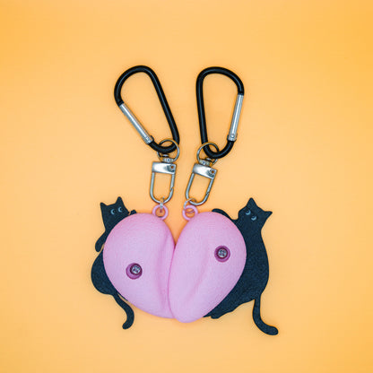 Purrfect Match Heart Cat Keychain | Non-Vertical Lab