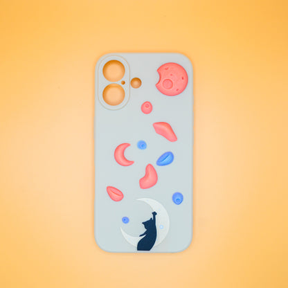 A black cat reaching up from a moon toward floating climbing holds – printed on a playful iPhone case, designed by Non Vertical Lab. A fun and thoughtful gift for climbers, cat lovers, and anyone who needs a little extra grip in life.