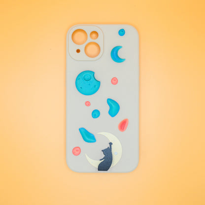 A black cat reaching up from a moon toward floating climbing holds – printed on a playful iPhone case, designed by Non Vertical Lab. A fun and thoughtful gift for climbers, cat lovers, and anyone who needs a little extra grip in life.